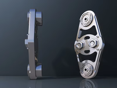 Smart Machine Precision Metal Components With Gear And Bearing Details 3d model