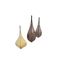Elegant Decorative Ornament Set With Gold And Brown Teardrop Shaped Metallic Pieces