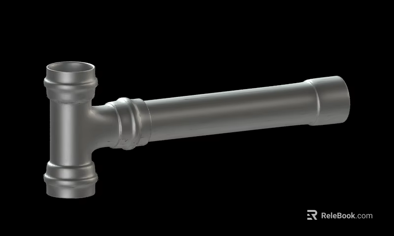 Industrial Metal Pipe Fitting with Durable Construction and Smooth Surface Design 3d model 