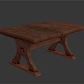 Solid Wood Rustic Table With Unique Sturdy Leg Design And Smooth Tabletop