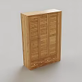 Simple Modern Wooden Wardrobe With Three Shutter Doors And Three Bottom Drawers