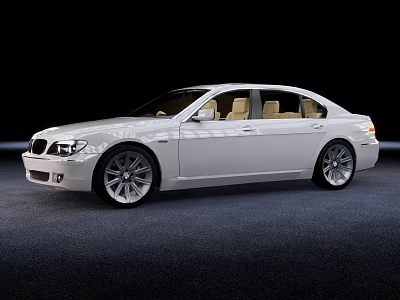 White Luxury Sedan With Beige Interior And Sleek Alloy Wheels Design 3d model