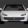 Elegant White Ferrari Sports Coupe With Black Roof Red Rims Streamlined Design And Reflective Surface