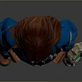 Woman In Blue Jumpsuit With 111 Logo Yellow Belt And Green Arm Device