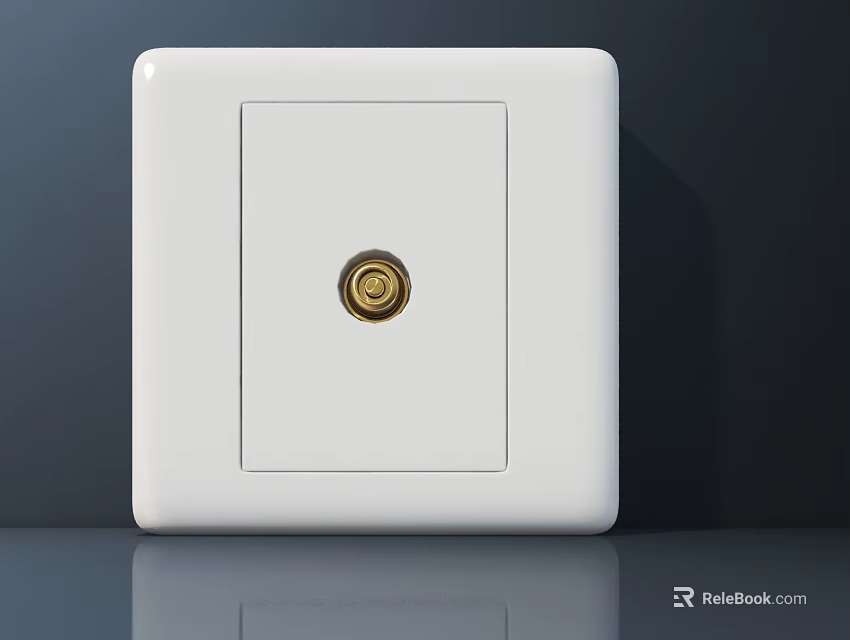 Practical Functional Desk With White Switch Panel And Gold Circular Interface 3d model 