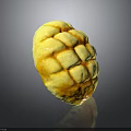 Golden Yellow Baked Pastry With Grid Pattern On Crispy Surface And Oval Shape 3d model