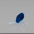 Blue Futuristic Aerodynamic Spacecraft Model for Space Exploration with Structural Parts 3d model