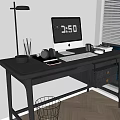Modern Desk Chair Study Desk Writing Desk Computer Desk 3d model