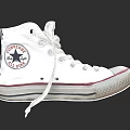 White High Top Converse All Star Canvas Shoes With Classic Design And Lace Up