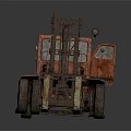 Old Rusty Forklift with Heavy Duty Forks and Vintage Design for Industrial Cargo Handling
