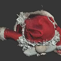 Plush Santa Claus Doll With Red Outfit White Beard Red Hat And Striped Scarf