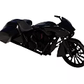 Black Cruiser Motorcycle With Streamlined Body Saddlebags And Spoke Wheels