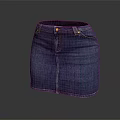 Blue Denim Short Skirt With Front Pockets And Button Closure Design 3d model