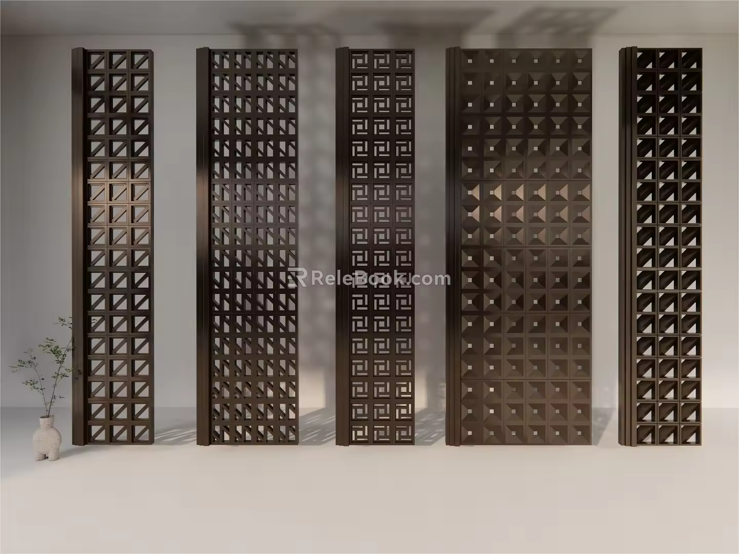 New Chinese-style screen partition 3d model