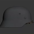 White Military Helmet With Worn Texture Rusted Edge And Bullet Hole