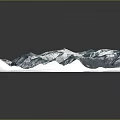 3D Natural Mountain Landscape With Snow Covered Peaks Blue White Tones And Rugged Terrain Texture