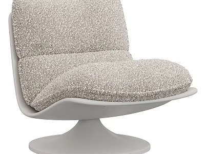 Modern Swivel Chair With Textured Fabric Cushion And Light Gray Frame 3d model