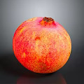 Fresh Red Orange Pomegranate With Speckled Skin On Dark Background
