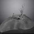 Realistic Military Miniature Scene With Soldier Figures Tree Trunk And Earthen Slope