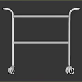 Stainless Steel Medical Cart With Double Layer Shelves And Wheels