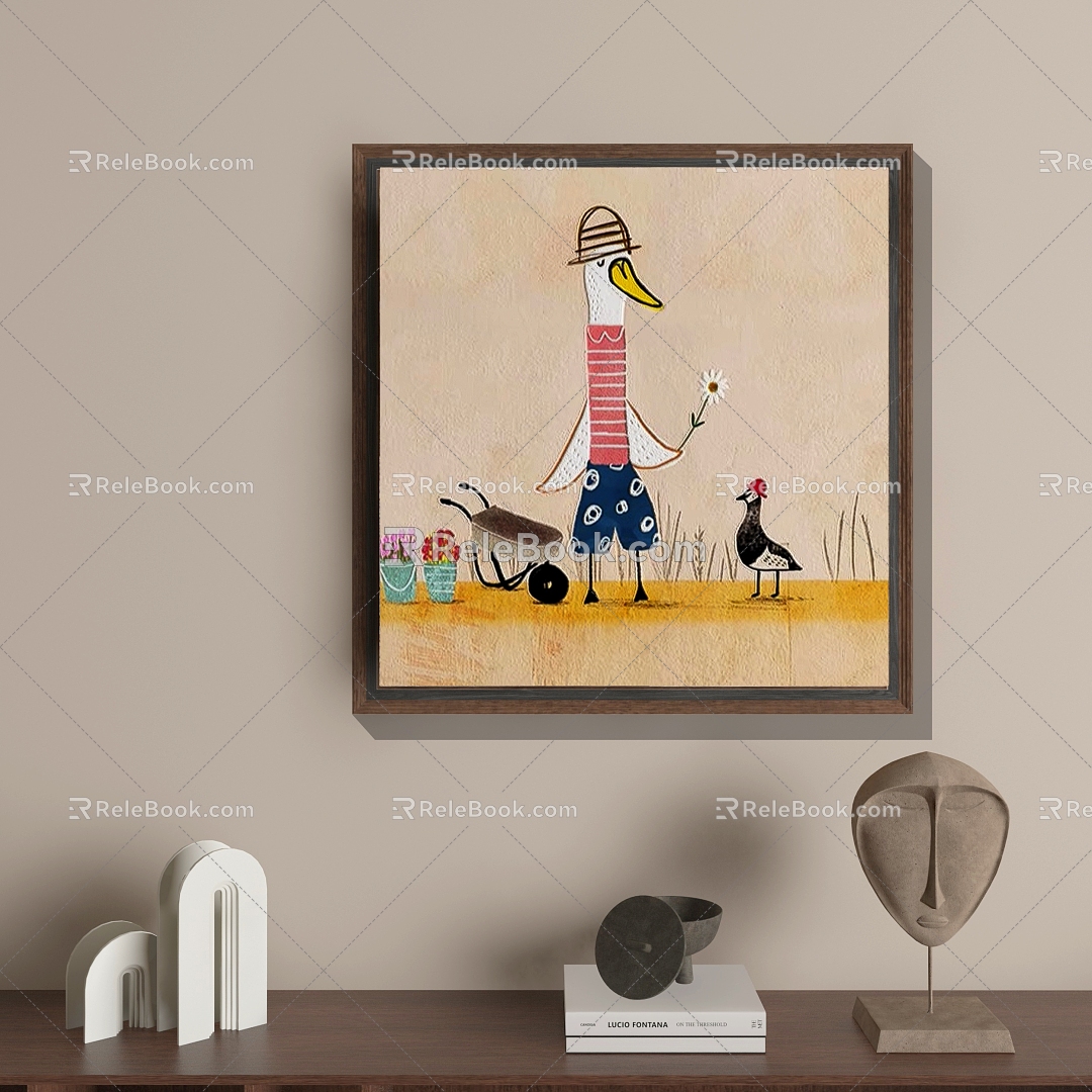 Nordic Cartoon Simple Hanging Painting 3d model