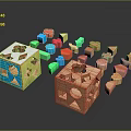 Educational Colorful And Wooden Building Blocks With Shaped Holes And Various Small Shapes