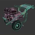 Heavy Duty Wheeled Pressure Washer With Engine Coiled Hose And Control Panel