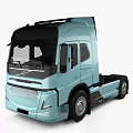Volvo Light Blue Commercial Truck With Modern Sleek Exterior And Cab Design