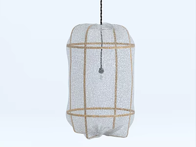 White Mesh Pendant Light With Gold Grid Frame Modern Minimalist Home Decor 3d model