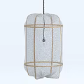White Mesh Pendant Light With Gold Grid Frame Modern Minimalist Home Decor