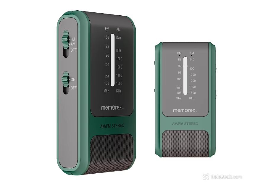 Memorex Portable AM FM Radio Speaker With Green And Black Design 3d model 