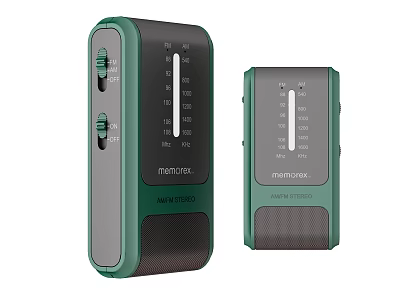 Memorex Portable AM FM Radio Speaker With Green And Black Design 3d model