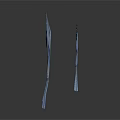 Sculptural Carvings Featuring Blue Folded Striped Texture And Leaf Like Shape Standing