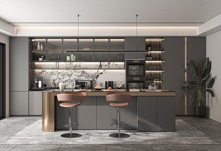 Open kitchen Modern kitchen 3d model