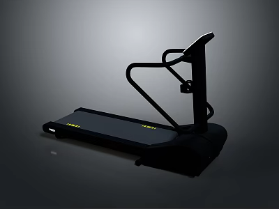 Modern Black Treadmill with Digital Display Ergonomic Handrails and Durable Running Belt for Home Fitness 3d model