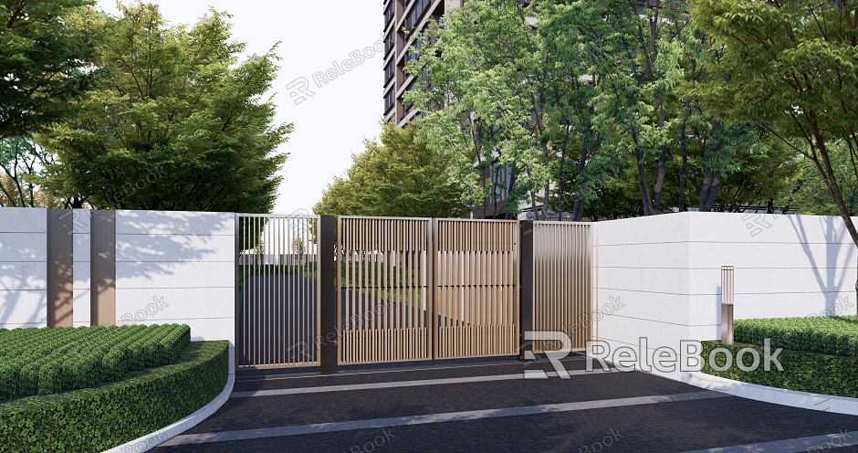 Modern Gate Residential District Second Entrance Opposition Grille Gate model