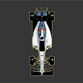 Williams Martini Formula 1 Car Streamlined Body White Blue Red Stripes Large Tires Rear Wing