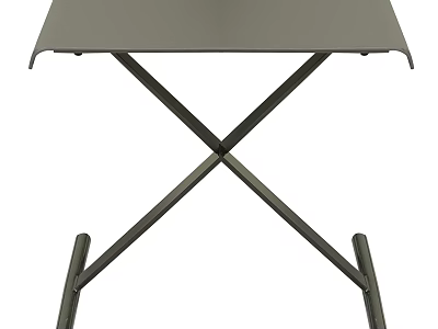 Modern Gray Metal Stool With Cross Leg Structure And Sturdy Design For Home 3d model