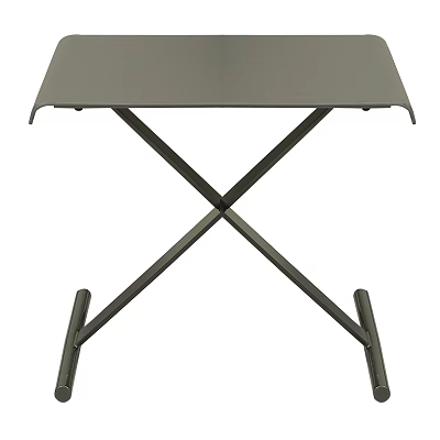Modern Gray Metal Stool With Cross Leg Structure And Sturdy Design For Home 3d model