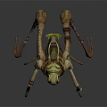 Mythical Character And Fantasy Creature With Green Yellow Appearance Slender Limbs And Decorative Elements