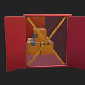 Container red container terminal container port freight container tin box low face number low model simple model game video level super realistic 3d model