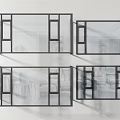modern floor-to-ceiling windows 3d model