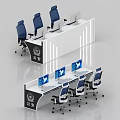 Public Security Monitoring Room Setup With Console Monitors And Ergonomic Chairs