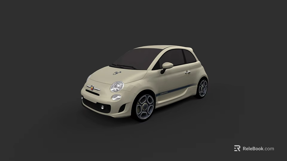 White Compact Car With Sporty Design Black Alloy Wheels And Smooth Body Lines 3d model 
