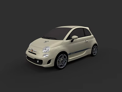 White Compact Car With Sporty Design Black Alloy Wheels And Smooth Body Lines 3d model