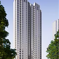 Aerial View of Phase 1 and 2 Residential Complex with Buildings Green Areas and Roads