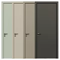 Modern Swing Doors With Glass Panel Vertical Slats And Stylish Handles Design