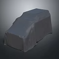 Gray Fabric Covered Object With Protective Cover On Dark Background 3d model