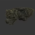 Mythical Animal Lying Stone Sculpture With Intricate Carving Patterns And Ancient Style