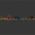 Modern Colorful Toy Building Blocks And Parts Scattered On Black Surface